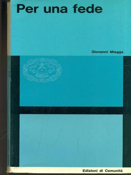 Per una fede - Giovanni Miegge - copertina
