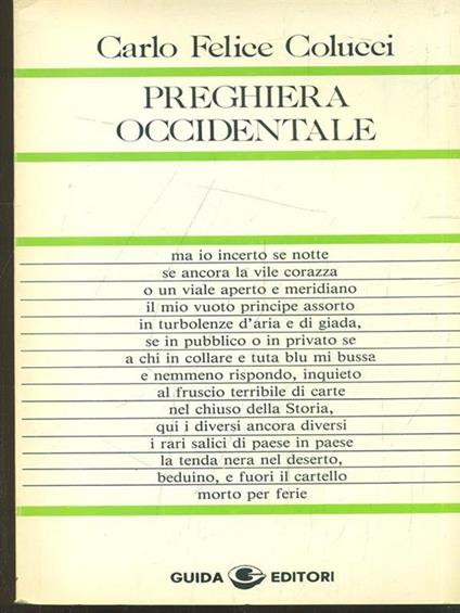 Preghiera occidentale - Carlo F. Colucci - copertina
