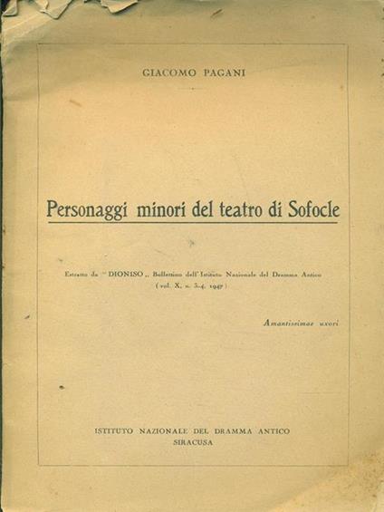 Personaggi minori del teatro di Sofocle - Gabriele Pagani - copertina