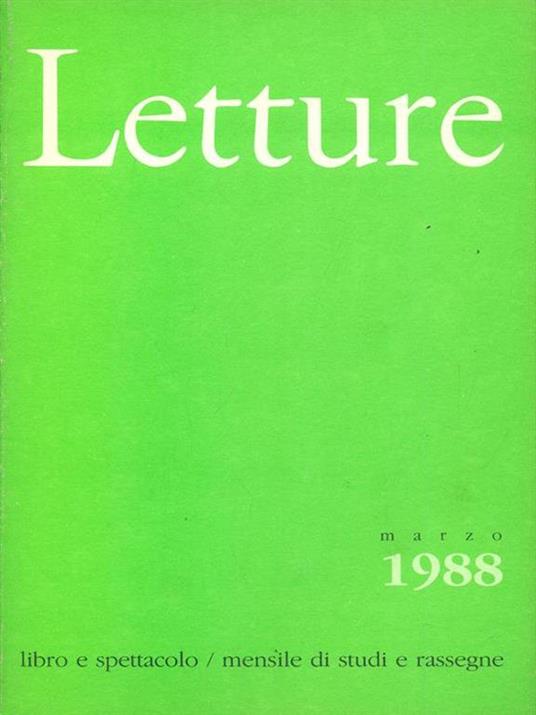 Letture marzo 1988 - copertina