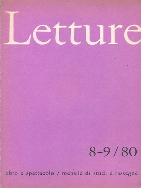 Letture 8-9/80 - copertina