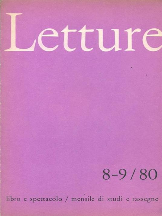 Letture 8-9/80 - copertina