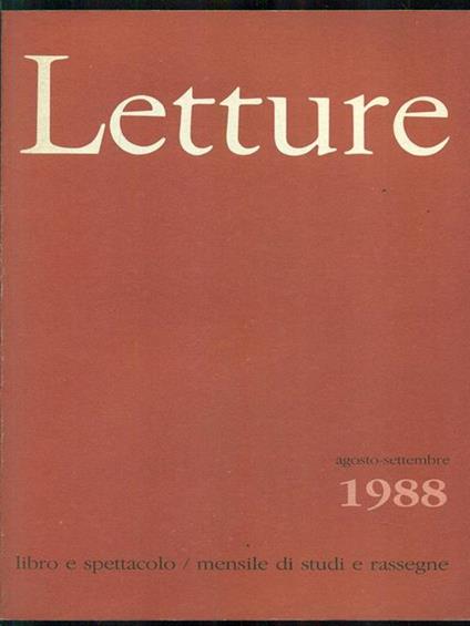 Letture agosto-settembre 1988 - copertina