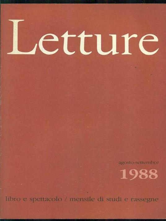 Letture agosto-settembre 1988 - copertina