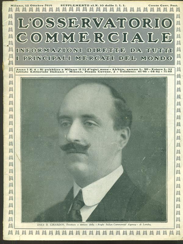 L' osservatorio commerciale 15 ottobre 1919