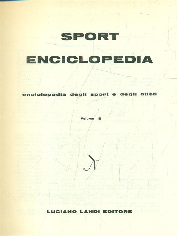 Sport enciclopedia vol. 3