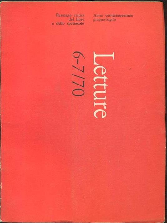 Letture 6-7/70 - copertina