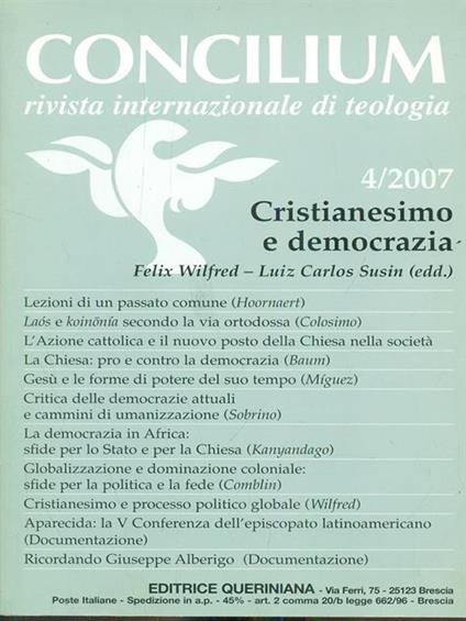 Concilium 4/2007. Cristianesimo e democrazia - copertina