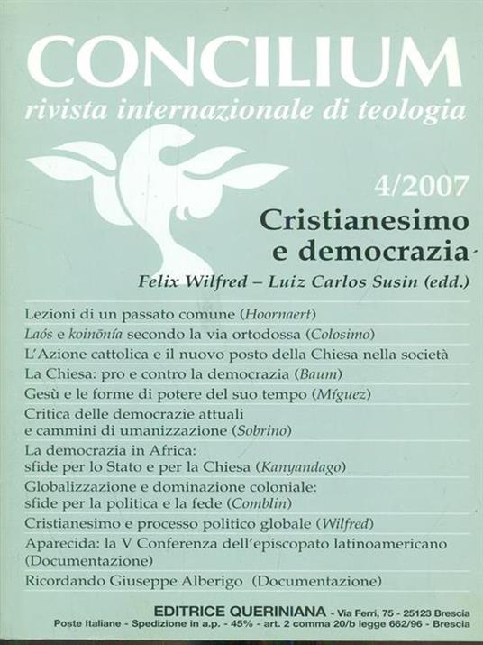Concilium 4/2007. Cristianesimo e democrazia - copertina
