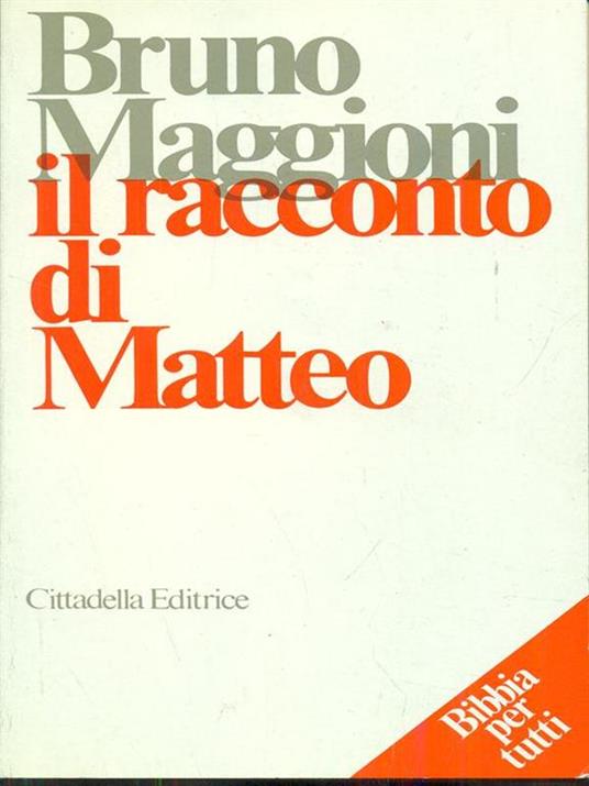 Il racconto di Matteo - Bruno Maggioni - copertina