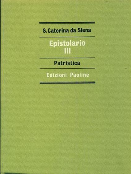 Epistolario III - Caterina da Siena (santa) - copertina