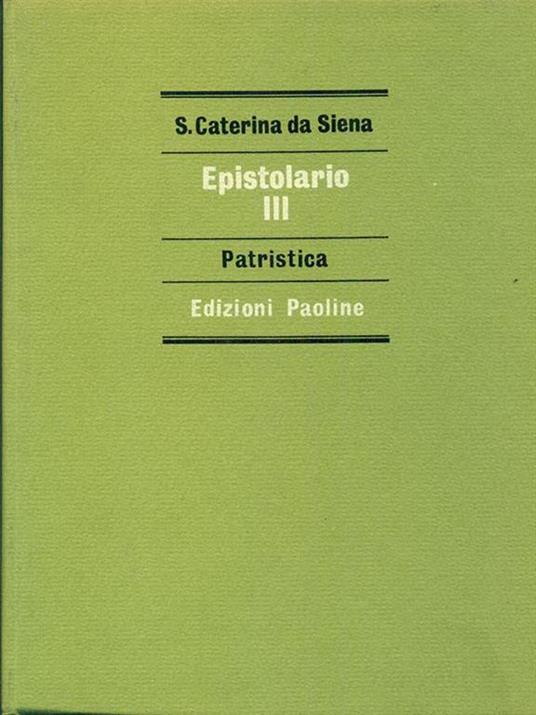 Epistolario III - Caterina da Siena (santa) - copertina