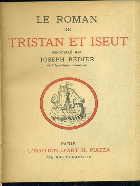 Le roman de Tristan et Iseut - Joseph Bédier - copertina