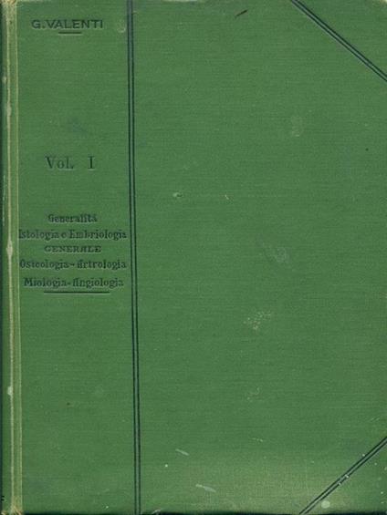 Compendio di anatomia dell'uomo vol.1 - Ghino Valenti - copertina