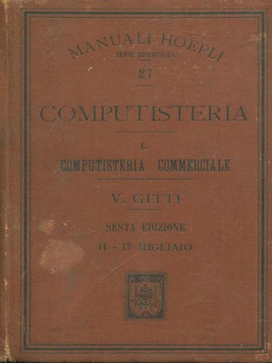 Computisteria vol. 1 - Computisteria commerciale - Vincenzo Gitti - copertina