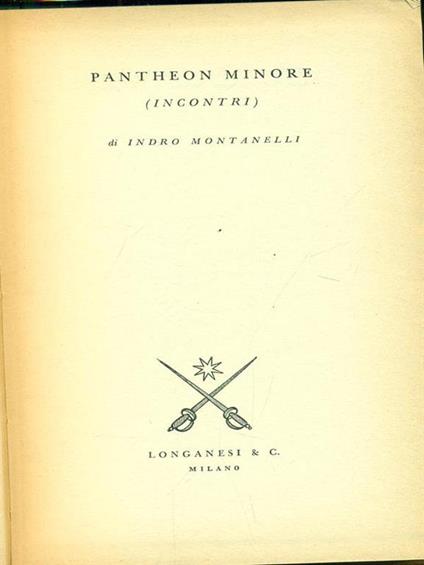 Pantheon minore - Indro Montanelli - copertina
