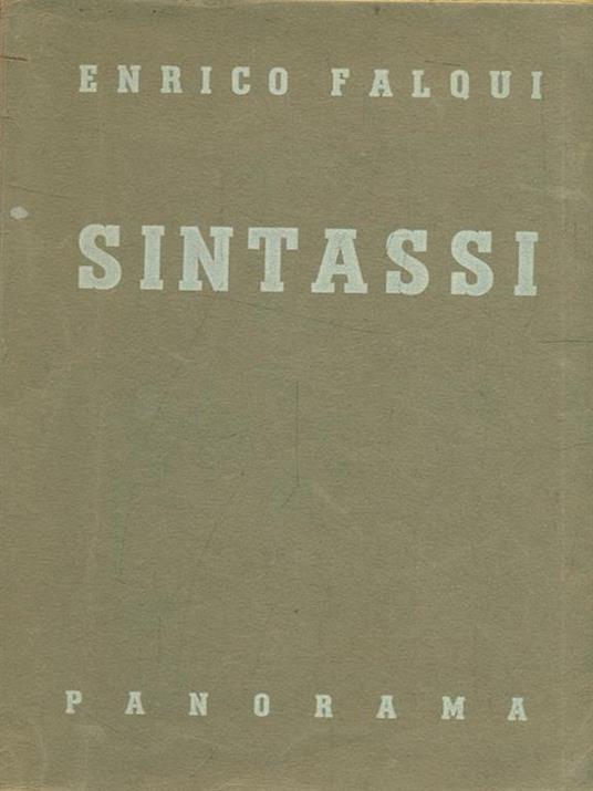 Sintassi - Enrico Falqui - copertina