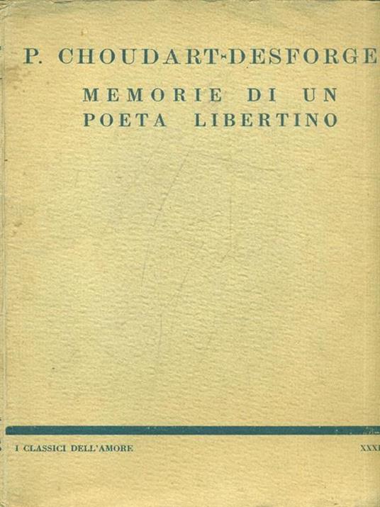Memorie di un poeta libertino - P. Choudart-Desforges - copertina