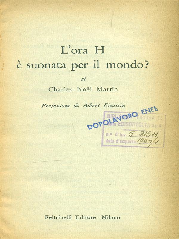 ora H è suonata per il mondo?