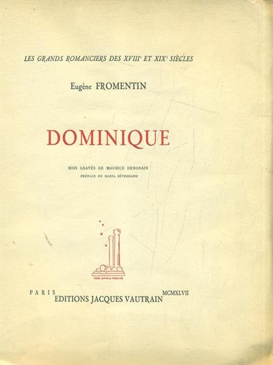 Dominique - Eugéne Fromentin - copertina
