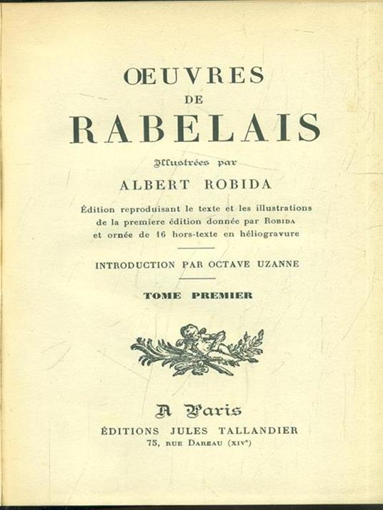 Å’uvres de Rabelais - Albert Robida - copertina