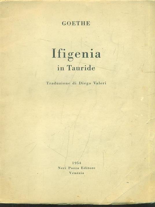 Ifigenia in Tauride - Johann Wolfgang Goethe - copertina