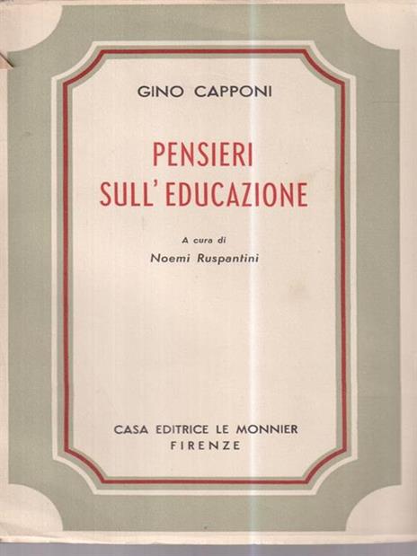 Pensieri sull'educazione - Gino Capponi - copertina
