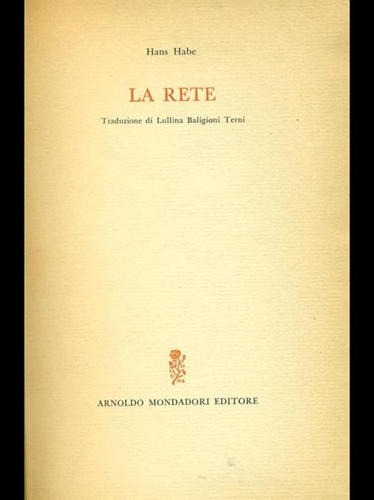 La rete - Hans Habe - copertina