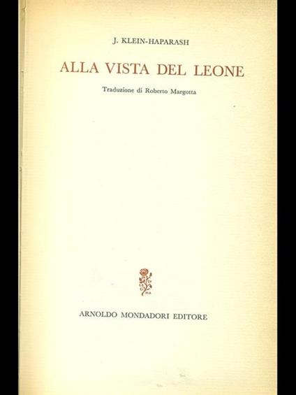 Alla vista del leone - copertina
