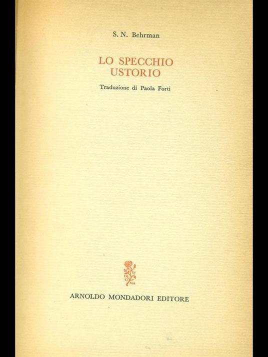 Lo specchio ustorio - Samuel N. Behrmann - copertina