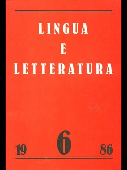 Lingua e letteratura 6. 1986 - copertina