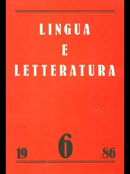 Lingua e letteratura 6. 1986 - copertina