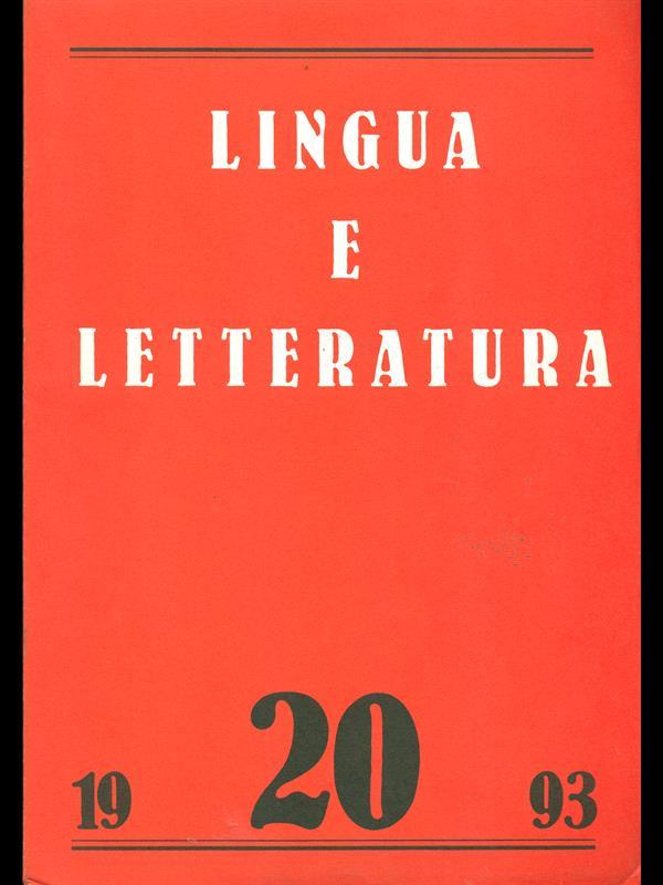 Lingua e letteratura 20. 1993