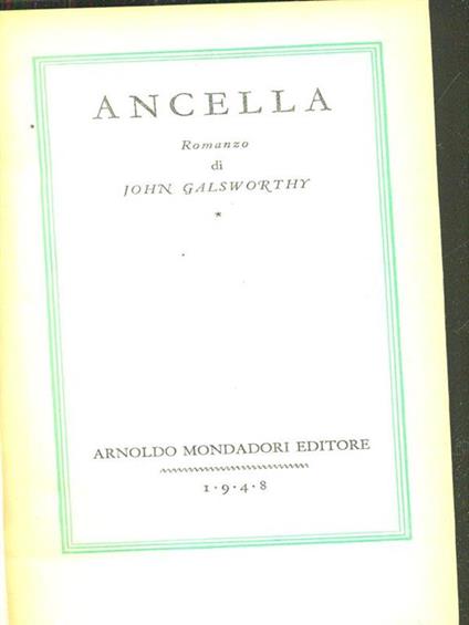 Ancella - John Galsworthy - copertina