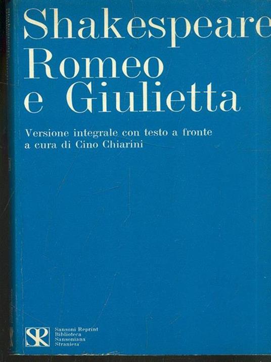 Romeo e Giulietta - William Shakespeare - copertina