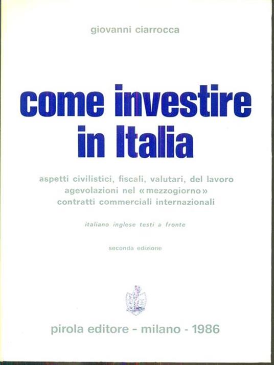 Come investire in Italia - copertina