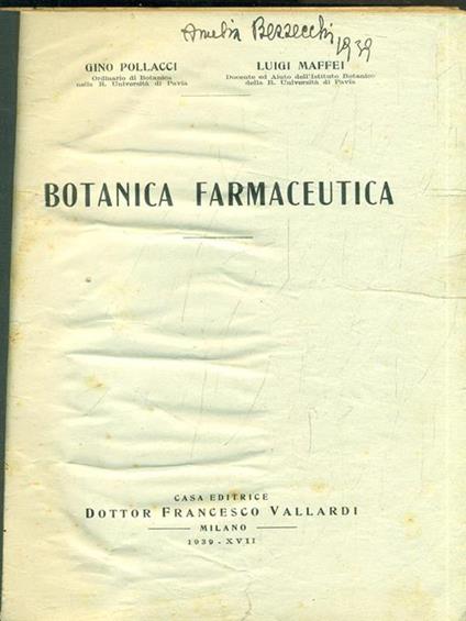 Botanica farmaceutica - copertina