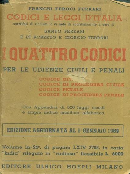 I quattro codici per le udienze civili e penali - copertina