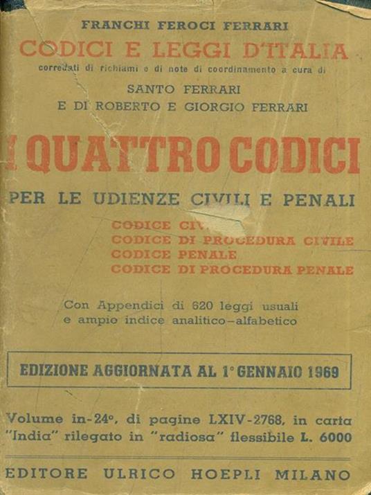 I quattro codici per le udienze civili e penali - copertina