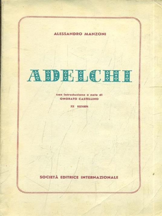 Adelchi - Alessandro Manzoni - copertina