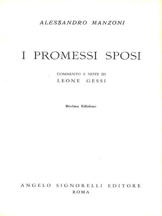 I Promessi Sposi - Alessandro Manzoni - copertina