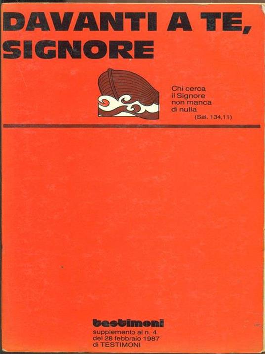 Davanti a te, Signore - copertina