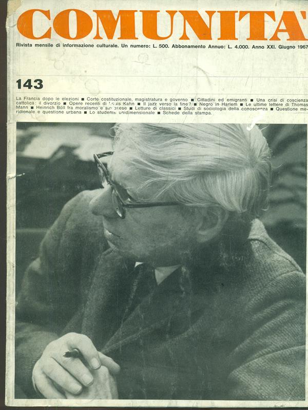 Comunità n. 143/giugno 1967