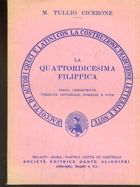 La quattordicesima Filippica - M. Tullio Cicerone - copertina