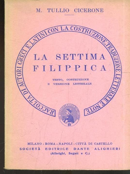 settima filippica - M.Tullio Cicerone - copertina