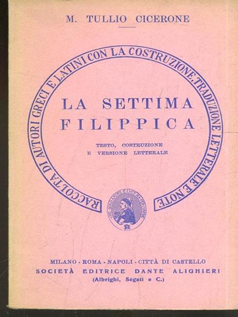 settima filippica - M.Tullio Cicerone - copertina