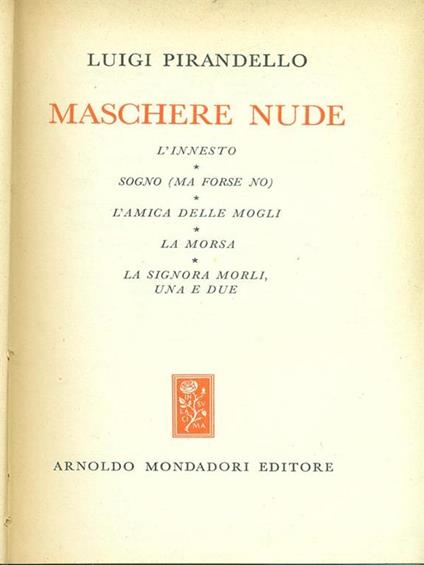 Maschere Nude VI - Luigi Pirandello - copertina