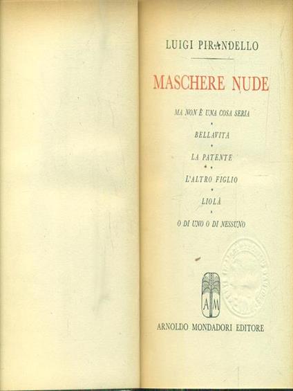 Maschere Nude III - Luigi Pirandello - copertina