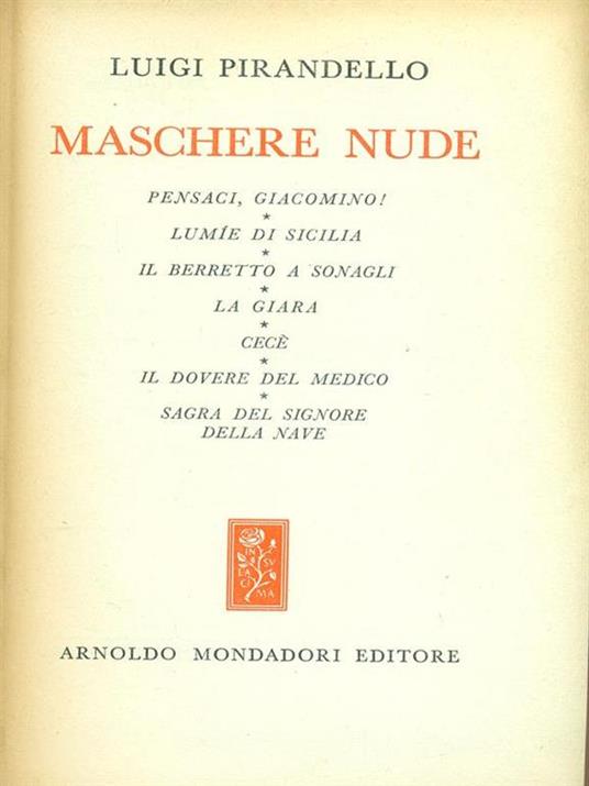 Maschere Nude VII - Luigi Pirandello - copertina