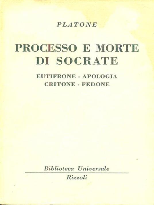 Processo e morte di Socrate - Platone - copertina